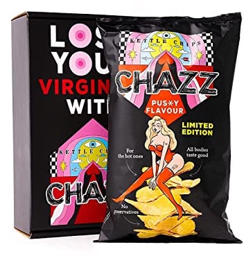 Witzige Knabberartikel & Geschenke für Männer - Limited Edition „Lady Bits“ Geschmack Gourmet Kartoffelchips - Langsam in Kleinen Mengen Gegarte Vegane Chips - Lustige Geschenke für Männer von Chazz
