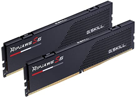 G.Skill RipJaws S5 Series (Intel XMP) Lot de 2 Barrettes mémoire SDRAM 288 Broches DDR5 6000 CL36-36-36-96 1,35 V Double Canal F5-6000J3636F16GX2-RS5K Noir Mat 32 Go