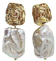 Perlenohrringe Damen Ohrringe Ohrstecker Schmuck Mädchen Geschenke Ohrhänger Form Unregelmäßige Barock Perle Ohrringe Natürliche Süßwasserperle Ohrringe Tropfen Vintage Ohrringe Für Fr