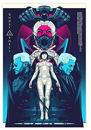 EFEZAC Ghost in The Shell Anime Filmposter 2 Leinwand Poster Schlafzimmer Dekor Sport Landschaft Büro Zimmer Dekor Geschenk Rahmen Stil 30 x 45 cm