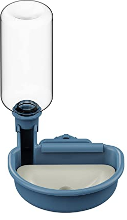 TOKAYIFE Distributeur Eau Chien Cage, 480ml Abreuvoir pour Cage a Chien Anti-Gouttes Distributeurs d'eau pour Animaux Chien Chat Lapin (Bleu)