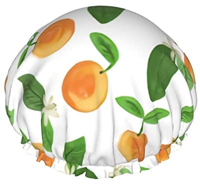 Cuffia da doccia Just Peachy, cuffia da doccia da bagno riutilizzabile per capelli lunghi da donna, cappello da doccia impermeabile a doppio strato, protezione per capelli per bambini, ragazze, uomi