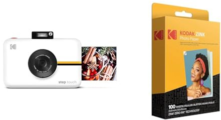 KODAK RODITC20AMZW Step Touch | Fotocamera digitale 13 MP a stampa istantanea & Carta fotografica Zink Premium 2x3 pollici (100 fogli) compatibile con fotocamere