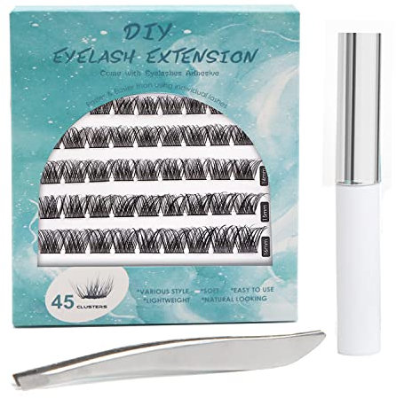 Proamate Cluster Lashes Soft Natural Individual False Lashes for Personal Use DIY at Home (45 Clusters)