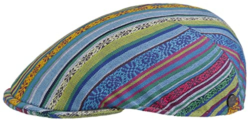LIERYS Fresh Stripes Flatcap Schiebermütze Herren Atmungsaktiv Made in Italy Frühjahr Sommer blau L (58-59 cm)