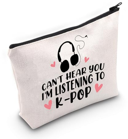 K-Pop Make-up-Tasche für Musikliebhaber, Geschenk Can't Hear You I'm Listening to, K-Pop, Reisetasche, Merchandise, Can't Hear You I'm Listening to Kpop, Von K-Pop inspiriertes Musikthema