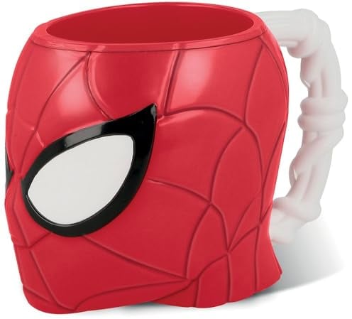 Marvel - Taza infantil con diseño de Spiderman 3D para hombre araña 210 ml con asa