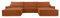 mb-moebel Wohnlandschaft aus Cordstoff Ecksofa U-Form Cord mit Schlaffunktion Eckcouch mit Bettkasten Sofa Couch Polsterecke U-Sofa - 410x85x200cm - Denver U - Poso 40 Orange