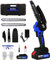 600W Mini Kettensäge mit Akku, 21V 6 Zoll Akku Kettensäge mit 2 Ketten / 1 Akku 1.5Ah / Ladegerät, Bürstenlose Tragbare Mini Einhand Kettensäge für Gartenbeschneidung und Holzschneiden, 5300 U/min