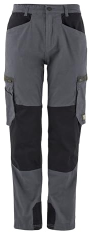 pka Cargo Work Arbeitshose für Herren - mit Stretch aus 98% Baumwolle & 2% Elasthan in Grau/Schwarz Größe 52