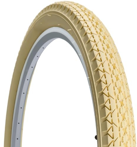 SIMEIQI 26 x 5,4 cm Beach Cruiser Fahrradreifen, cremefarben, Ersatz-Faltfahrradreifen für Stadt, Pendler, Stadtpflaster, 26 x 2,125, cremefarben 1 Reifen