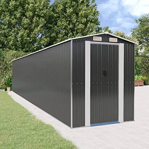 ARKEM Geräteschuppen Anthrazit 192x1021x223 cm Verzinkter Stahl Motorradgarage Outdoor Hut