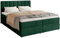 BROMARKT Boxspringbett mit Bettkasten Polsterbett mit Bonell-Matratze und Topper Doppelbett mit Stauraum Bett für Schlafzimmer gepolstertes Kopfteil Denver 160x200 Härtegrad H3 Samtstoff Grün