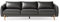 Valencia Black 3 Seater Leather Sofa, Modern Semi-Aniline Leather Couch for Living Room Furniture, Lounge Sofa with Brass Finish Legs, Plush Cushions, Deep Seat - Gabriele 97” Length