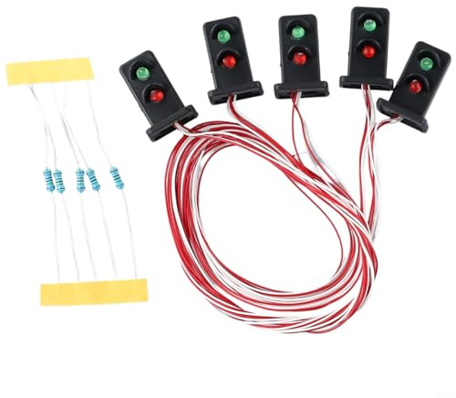 HEIBTENY 5 Stück Signale LED Rot/grün DIY Dwarf Zwergsignale Spur H0 / 00 Maßstab Lampen & Beleuchtung Für Modelleisenbahn Modellbahn Layout Miniaturszenen