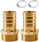Lot de 2 raccords de tuyau en laiton de 2,5 cm, filetage extérieur x 25 mm, raccord de tuyau en laiton, adaptateur avec 2 colliers de serrage