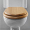 Hani Wooden Toilet Seat - MDF Toilet Seats with Easy Fittings - Quick Release 18” Heavy Duty Lid Easy Clean Oval Shaped Toilet Seat (Natural)