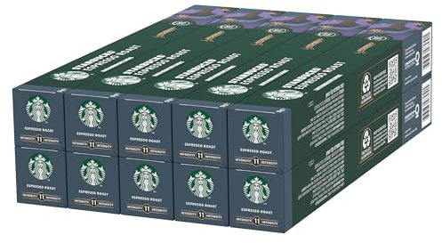 STARBUCKS Espresso Roast by Nespresso, Torréfaction Brune, Capsules de Café 10 x 10 (100 Capsules)