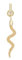 Amor Charm 925 Sterling Silber Damen Charms, 3,4 cm, Gold, Schlange, Kommt in Schmuck Geschenk Box, 2038464