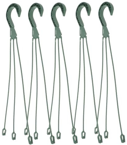 KONTONTY Lot De 5 Crochets Suspendus Pour Pot De Fleur Vert 45Cm Crochet Suspension Pot De Fleur Avec Absorption D Eau Pour Jardin Mural Maison