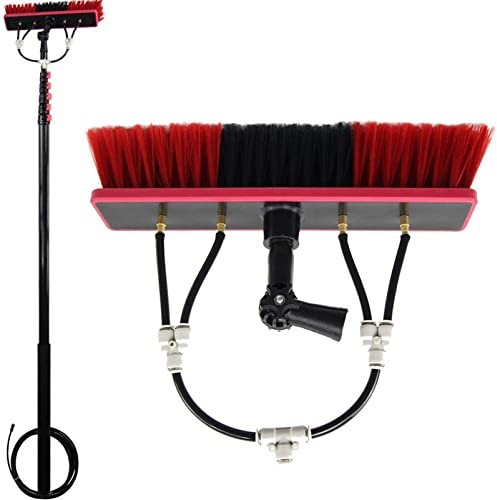 Produits de Nettoyage, kit de Barre de pulvérisation, Brosse de Nettoyage de vitres, Nettoyage de Panneaux solaires de vitres extérieures, nettoyant Extensible pour toits de serres, nettoyag
