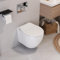 Wall Hung Rimless Toilet, DeerValley 1.6 GPF/1.1 GPF Dual Flush Limescale-Resistant Water-Saving Toilet Bowl with Soft Closed Seat for Bathroom