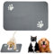 Tapis Chat Gamelle Absorbant 40 × 60 cm - Antidérapant, Lavable, en Terre de Diatomée - Pour Chien et Chat - Nettoyage Facile