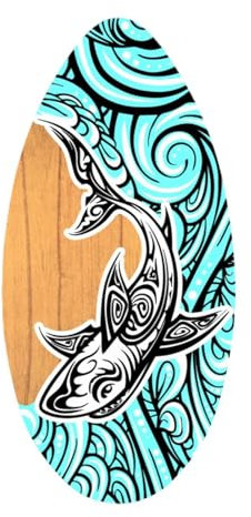 FLCPJGV Skimboard Surfbrett 35 Zoll Wassersport Strand Sandbrett für Kinder Und Anfänger, Sprühhai