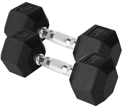 Gusseisen - Chrome Grip Hex Hantel - 4,5 kg - Paar