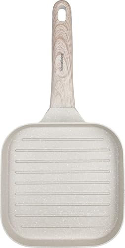 Klausberg Marmor-Grillpfanne Bratpfanne mit Marmorbeschichtung 18x18cm BEIGE KB-7812