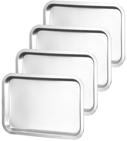 Cabilock 4stücke Edelstahlkinderteller Für Outdoor Camping Und Zuhause Mittelgroße Spülmaschinenfeste Edelstahlplatten Für Selbstständiges Und