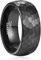 083BASE Wolframkarbid Ring – 4mm/6mm/8mm Breite, Hammerschlag-Design, Stahl- oder Schwarzfarbe, Unisex Partnerring oder Verlobungsring