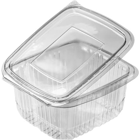 MyPapp 100 Stk. Rechteckbecher klar mit Deckel 500 ml (PET)