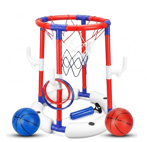 2 in 1 Floating Pool Basketball Hoop, Water Toy Swimming Pool & Garden Game