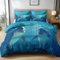 Bettwäsche-Sets 155x220cm Ozean Delphin Blau Bettwäsche 3 Teilig, Weich Atmungsaktiv Polyester-Baumwolle Bettbezug Set mit Reißverschluss, 2 Kissenbezüge 80x80 cm