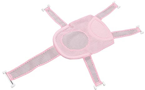 Baby Bañera NET, soporte de baño para recién nacidos con cojín de esponja suave, alfombrilla de malla sin deslizamiento, hebillas de rodillo para bebés de 0 a 18 meses, 99% bañeras, material de