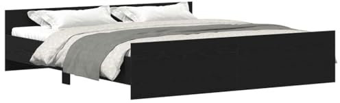 vidaXL Bettgestell ohne Matratze Schwarze Eiche 180x200 cm Holzwerkstoff