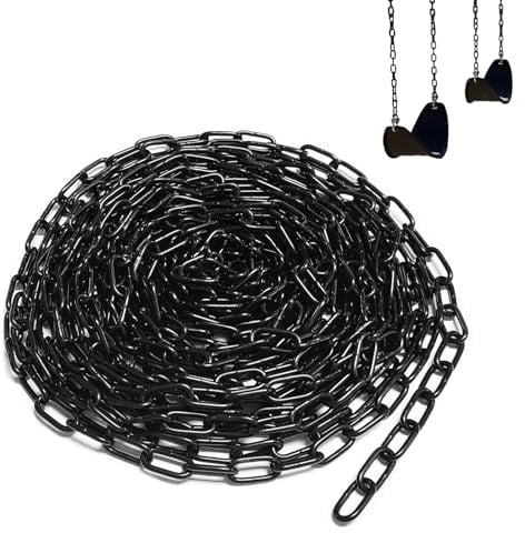 10 m stålkedja av kolstål, 3 mm svart stålkedja, länkkedja metervara, lastlager metallkedja, för hundkedja, lampkedja, avstängningskedjor, kedjor, hängfåtölj