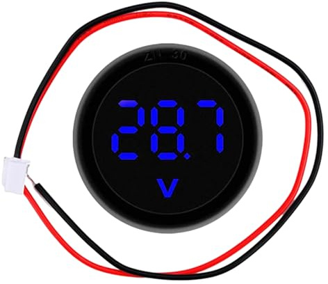 Car LED Digital Voltmeter – Voltmeter Battery Monitor for DC 4–100V Systems | Battery Voltage Gauge with 3-Color LED Display, ABS Shell, ±1% Accuracy | Auto, RV, Marine, Trailer Electrical Panel Use