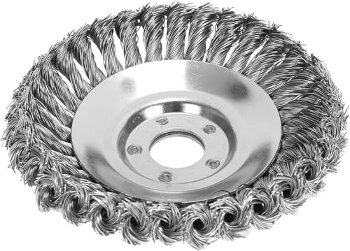 JF HOME BLISS 6-Inch Steel Wire Brush Strimmer Head - Industrial Duty Weeding Brush for Grass Trimmers (Silver)