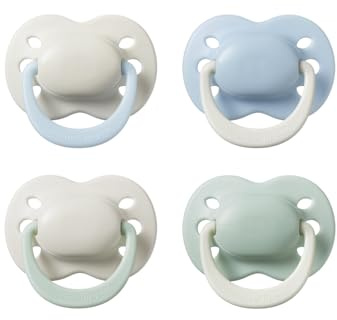 Tommee Tippee Ciuccio neonato Newborn, 0-2 mesi | confezione da 4, tettarella ortodontica, fori di aerazione aggiuntivi, in silicone privo di BPA