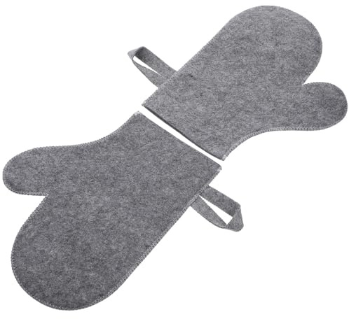Abaodam 2 Stück Filz Badehandschuhe für Körperpeeling Sauna Handschuhe Hitzebeständig Saugfähig Leicht und Kompakt Saunazubehör