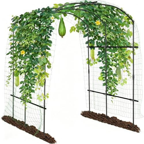 Hodeffior Gartenbogen aus Edelstahl mit Kunststoffbeschichtung – Rostgeschützt & langlebig, stabiles Bogendesign mit hoher Tragkraft, vielseitig als Rankgitter für Pflanzen wie Gurken und Rosen