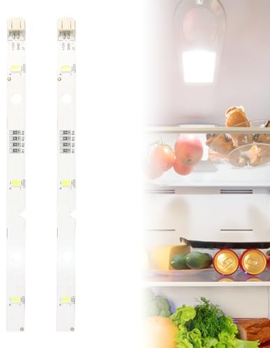 NYVOR 2 Stück LED Streifen für Kühlschränke E349766 MDDZ-162A 1629348 DC12V 2W, LED Licht Ersatzleiste kompatibel mit Kühlschränken von RONGSHENG/HISENSE, Kenwood KIFF5017 KIFF5020 KIFF7017 KIFF7020