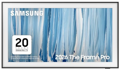 Samsung Smart TV 75-Inch LS03HW The Frame Pro, 4K Neo QLED, Art Mode, Modern Frame Design, Glare Free, HDR10+, Motion Xcelerator 144Hz, Dolby Atmos, Vision AI Companion, Alexa [2026]
