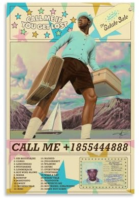 Generisch Tyler The Creator Poster Rapper Vintage Album Music Cover Für Zimmer, Ästhetische Leinwand-Wandkunst, Schlafzimmer-Dekor Posters 12x18inch(30x45cm)