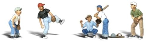 Woodland Scenics A1869 Figuren Jugendliche Kinder Baseballspieler Sportler Spur H0 HO 1:87 Baseball Players I