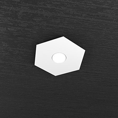 Deckenleuchte Wandleuchte LED austauschbar Innensechskant weiß Selbstmontage Top Light 1142/1l-bi Küche Esszimmer Schlafzimmer Flur Bad Minimal dünn