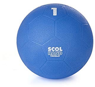 Visiodirect Ballon Handball en PVC SCOL'HAND, Coloris Bleu - Taille :1 - Diamètre 16,5 cm