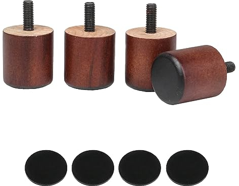 RDEXP 38mm Höhe 35mm Durchmesser Rund Braun Holz Wohnmöbel Beine Füße M8x20mm Gewinde Schrank Tisch Stuhl Couch Füße 4er Set